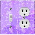 thumbnail image 1 of Metal Light Switch Plate Cover Romantic Paris Eiffel Tower Bicycle Cupid Purple PRS019, 1 of 13