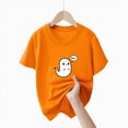 thumbnail image 4 of KPOPLK Kid Girls Halloween Shirts Fall Short Sleeve Crewneck Graphic T-Shirt Spooky Season Outfits Tees Tops 1-14Years,Size 2-3 Years, 4 of 5