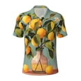 thumbnail image 2 of Daiia Retro Warm Lemon Flower Pattern Men’s Polo Shirts,Solid Deck Shirt,Classic Fit, Breathable Cotton Polo for Casual and Sport Wear-X-Large, 2 of 7