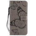 thumbnail image 2 of iPhone 8 Plus Wallet Case, iPhone 7 Plus Case, Dteck Embossed Big Butterfly Magnetic Flip PU Leather Folio Stand Case Cover Built-in Card Slots & Money Pocket, with wrist Strap, Gray, 2 of 8