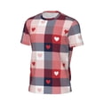 thumbnail image 6 of Wukai Heart Plaid Print Men's Short-Sleeved Mesh T-Shirt,Quick-Dry Short Sleeve Workout T-Shirt-XX-Large, 6 of 8