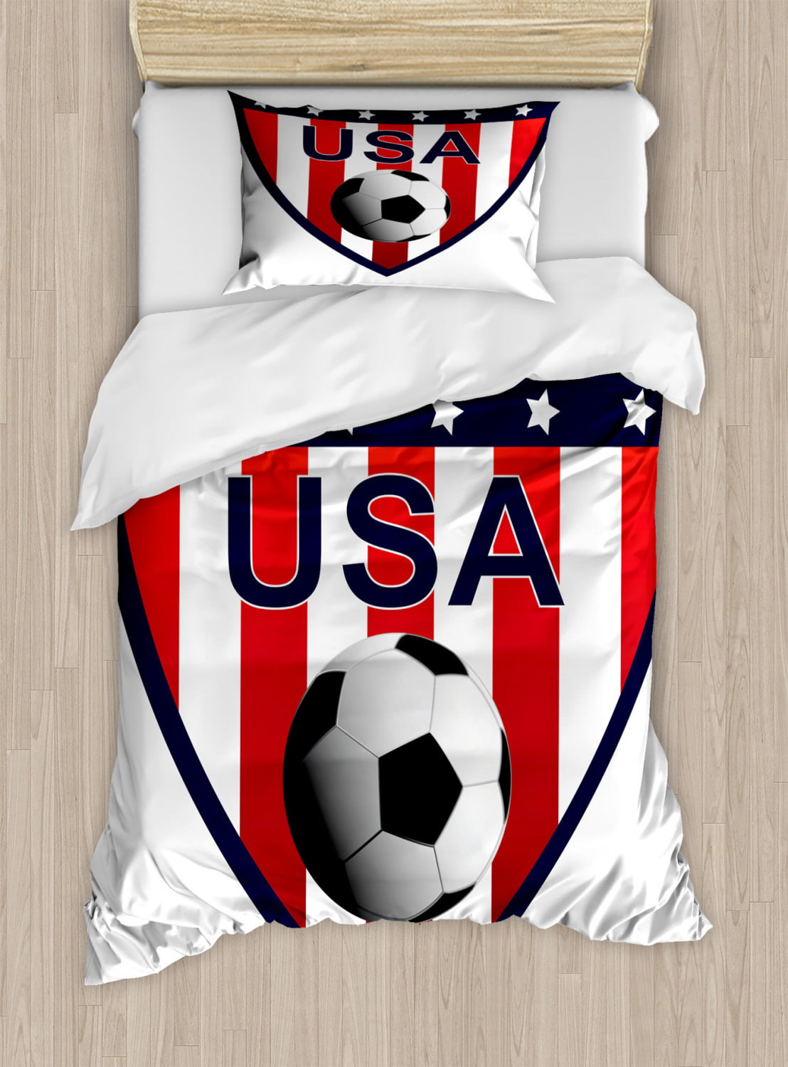 Handmade New 30x20 Soccer Theme Multi color Standard or Queen USA Cotton Blend 
