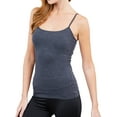 thumbnail image 3 of Juniors Solid Plain Adjustable Spaghetti Strap Layering Cropped Camisole Tank Top (Charcoal Grey, L), 3 of 4