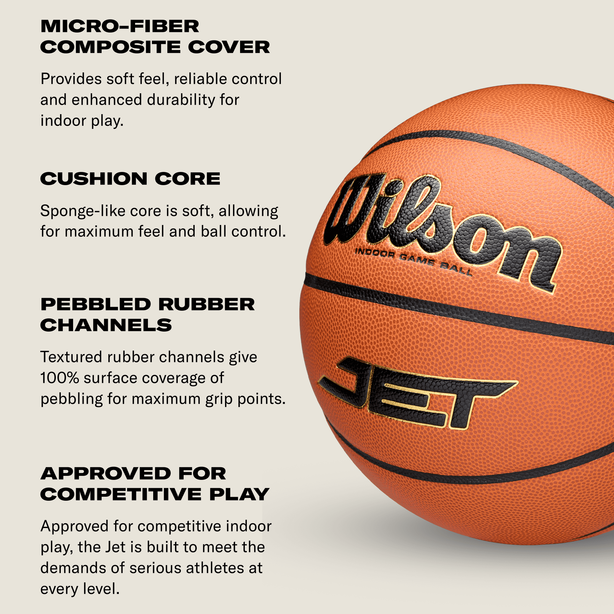 Wilson Jet Indoor Game Basketball - Size 6 - 28.5"
