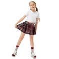 thumbnail image 5 of BULLPIANO Girls Plaid Pleated Tennis Skirt with Shorts Pockets Girls Uniform Skirts High Waist Sports Skorts 5-12 Years, 5 of 6
