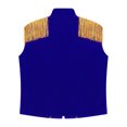 thumbnail image 4 of Aislor Kids Girls Stand Collar Sleeveless Fringe Vest Waistcoat for Stage Performance Blue 16, 4 of 7