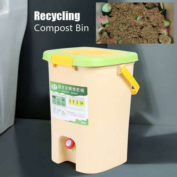 Recycle Composter Aerated Compost Bin Bokashi Bucket Kitchen Food Waste 21L