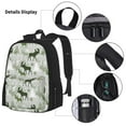 thumbnail image 3 of Pofeuu green plaid Moose tree Print Backpack Travel Backpacks With Lunch Bag Pencil Bag Set 3 pcs Set Cartoon Backpack, 3 of 7