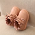 thumbnail image 2 of Zapatos de cuero sintético para niñas, suela suave, elegantes, a la moda, decoración con lazo, zapatos para caminar para bebés, rosa, 5,1 pulgadas, 18, 2 of 7