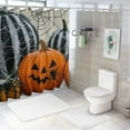 thumbnail image 7 of Patifu Pumpkins Spider Webs Spooky Bathroom Décor Set with Hooks, Graphic Print Polyester Stylish Shower Curtain for Bathroom Decoration, Halloween Bathroom Shower Curtain Set with Hooks 60"x72, 7 of 7