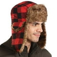 thumbnail image 5 of Plaid Aviator Trapper Hat Trooper Ear Flaps Ushanka Eskimo Bomber Russian Cold, 5 of 5