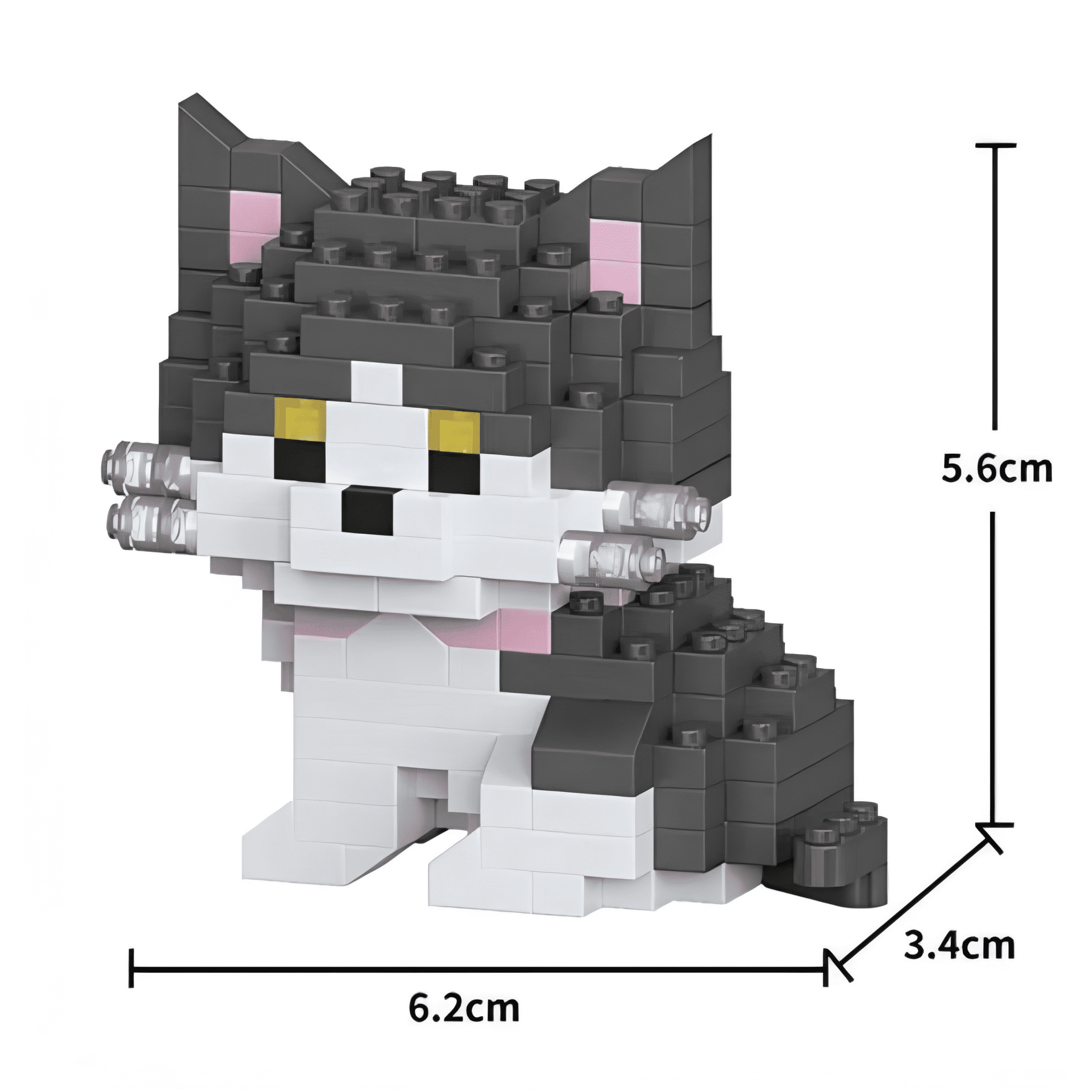 Cute Cat Figures Mini Building Block Set, Pets Animal Model Set, Home Office Table Centerpiece Decor