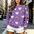 thumbnail image 4 of jjayotai Women’s Football Print Sweatshirt Crewneck Oversized Long Sleeve Pullover Tops Gameday Sweatshirts, 4 of 6