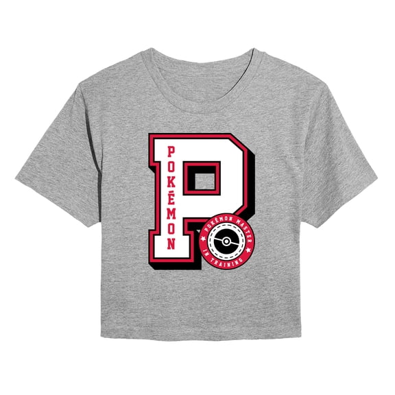 Pokémon - Pokémon Collegiate Letter - Juniors Cropped Short Sleeve Graphic T-Shirt