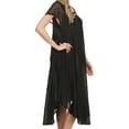 thumbnail image 4 of Sakkas Everyday Essentials Cap Sleeve Caftan Dress / Cover Up - Black - One Size, 4 of 6