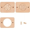 thumbnail image 1 of Molde de madera tallada con forma de rosa para galletas (1 unidad). Cortador de galletas de madera con forma de flor. Molde para galletas 3D. Sello para galletas de jengibre., 1 of 7