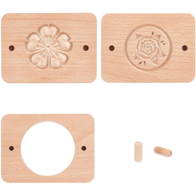 Molde de madera tallada con forma de rosa para galletas (1 unidad). Cortador de galletas de madera con forma de flor. Molde para galletas 3D. Sello para galletas de jengibre.
