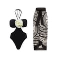 thumbnail image 1 of Gibobby Batas de baño mujeres spa Traje de baño de bikini con cuello halter sexy de flores en 3D para mujer(Negro,M), 1 of 3