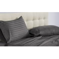 thumbnail image 3 of D.N.G. BEDDINGS Luxury 4 Piece Sheet Set with 24 Inch Deep Pocket 800 Thread Count 100% Egyptian Cotton Stripe Dark Grey Color King Size, 3 of 3