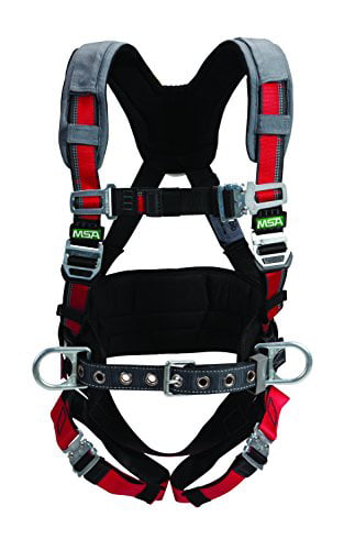 MSA Standard EVOTECH Full-Body Harness With Qwik-Connect Chest And Leg Strap Chest And Hip D-Rings And Shoulder Padding Back Purchase of 1 Each
