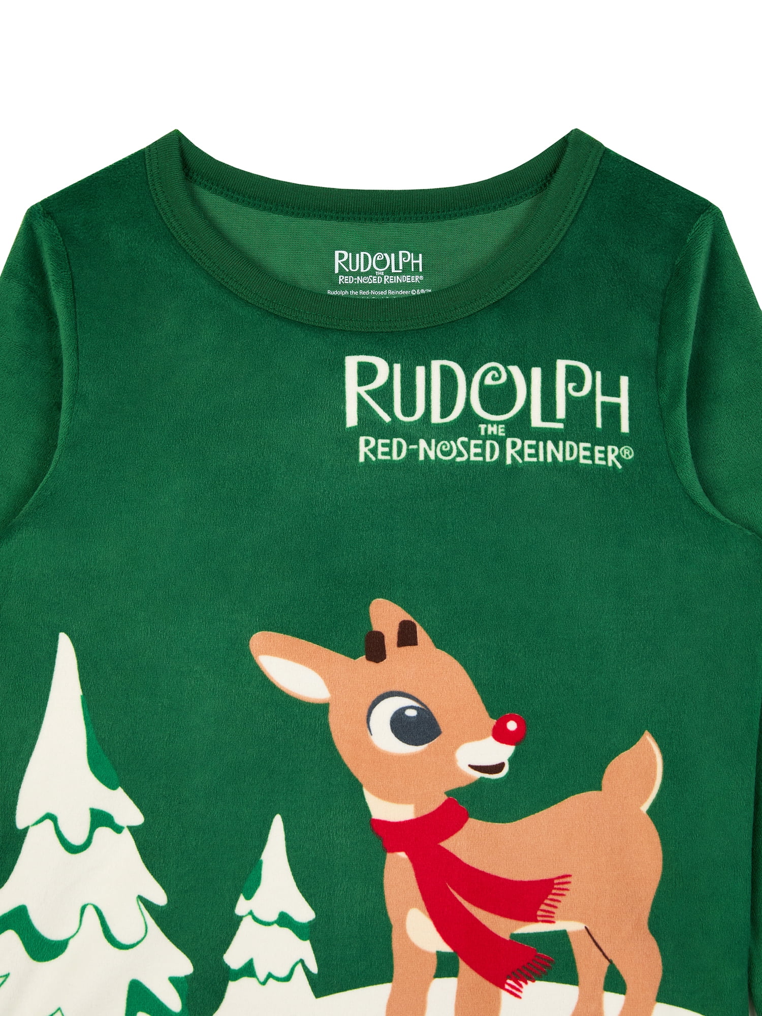 Rudolph Boys Long Sleeve Sleep Top and Pants Pajama Set, 2-Piece, Sizes 4-12