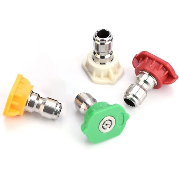4 Pack Pressure Washer Spray Nozzle Tips, Power Washer Soap Nozzles Multiple Degrees, 1/4'' Quick Connector