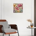 thumbnail image 3 of 12 Inch Wall Clock Battery Operated Silent Clock Decorative for Office, Kitchen, Outdoor, Living Room，Retro Wood Plank Flower Graceful Drawing, 3 of 4