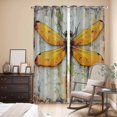 thumbnail image 3 of Vintage Dragonfly Kitchen Curtains 96 Inch Length, Spring Summer Abstract Oil Painting Grommet Top Bedroom Living Room Curtains, Light Filtering Cafe Curtain Drapes 2 Panels Set 104''x96'', 3 of 9