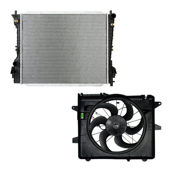 AutoShack Radiator & Coling Fan Set For 2005-2014 Ford Mustang 3.7L 4.0L 4.6L 5.0L V6 V8 RWD RKPKG00010