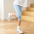 thumbnail image 5 of OJSFQUFP Girls' Pants Cropped Pants Summer Thin Breathable Versatile Slim Fit Casual Pants Pants Kids, 5 of 9