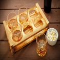 thumbnail image 3 of Estante de vino de madera maciza creativo, bandeja de cerveza con asa, portavasos de café, bar, fiesta, soporte de madera para vasos de licor, 3 of 5