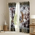 thumbnail image 2 of jejeloiu Farm Cattle Pattern Blackout Curtains Set of 2 (52x84 Each),Retro Horseshoe Cowhide Window Curtains,Rustic Barn Door Curtains and Drapes For Boys Kids,Ultra Soft Home Decor, 2 of 6