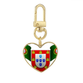 thumbnail image 1 of Portugal emblema nacional país símbolo Llavero de metal en forma de corazón dorado, 1 of 3