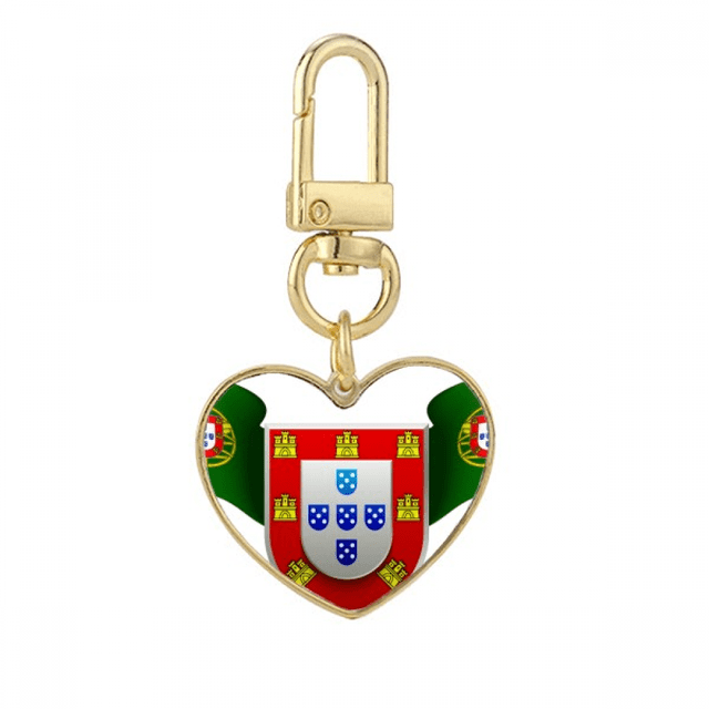 Portugal emblema nacional país símbolo Llavero de metal en forma de corazón dorado