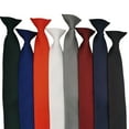 thumbnail image 5 of Unisex Clip on Tie Solid Color Ties for Men and Women Pre Tied Adjustable Neckties for Formal Graduation School Uniform, 5 of 9