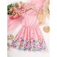 thumbnail image 4 of Mikrdoo 4 Years Toddler Girls' Floral Print Casual Holiday Style Leisure Dress From 4Y-7Y Pink, 4 of 9