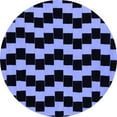 thumbnail image 1 of Ahgly Company Machine Washable Indoor Round Abstract Blue Modern Area Rugs, 3' Round, 1 of 4