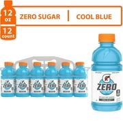 Gatorade Zero Sugar Thirst Quencher, Cool Blue Sports Drinks, 12 fl oz, 12 Count Bottles