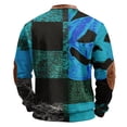 thumbnail image 5 of GrmtClth Halloween Spooky Graphic Long Sleeve Golf Shirts For Men Color Block Patchwork Stand Collar Snap Button Pumpkin Skeleton Witch Ghost Soft Ribbed Holiday Party Pullover Tops Black L, 5 of 6
