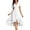 White, variant on Uobin Women's Summer Chiffon Dress V Neck Ruched Short Sleeves Elegant Casual Party Dress for Outdoor Events And Daily Wear