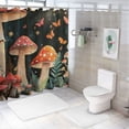 thumbnail image 7 of Patifu Mushrooms Butterflies Forest Graphic Print Polyester Stylish Bathroom Décor Set with Hooks 100% Polyester Bathroom Curtain Decoration Shower Curtain Set 36"x72, 7 of 7