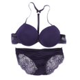 thumbnail image 1 of PENGXAING Wuffmeow Womens Front Closure Lace Racer Back Racerback Push Up Bras Seamless Bra set, 1 of 6