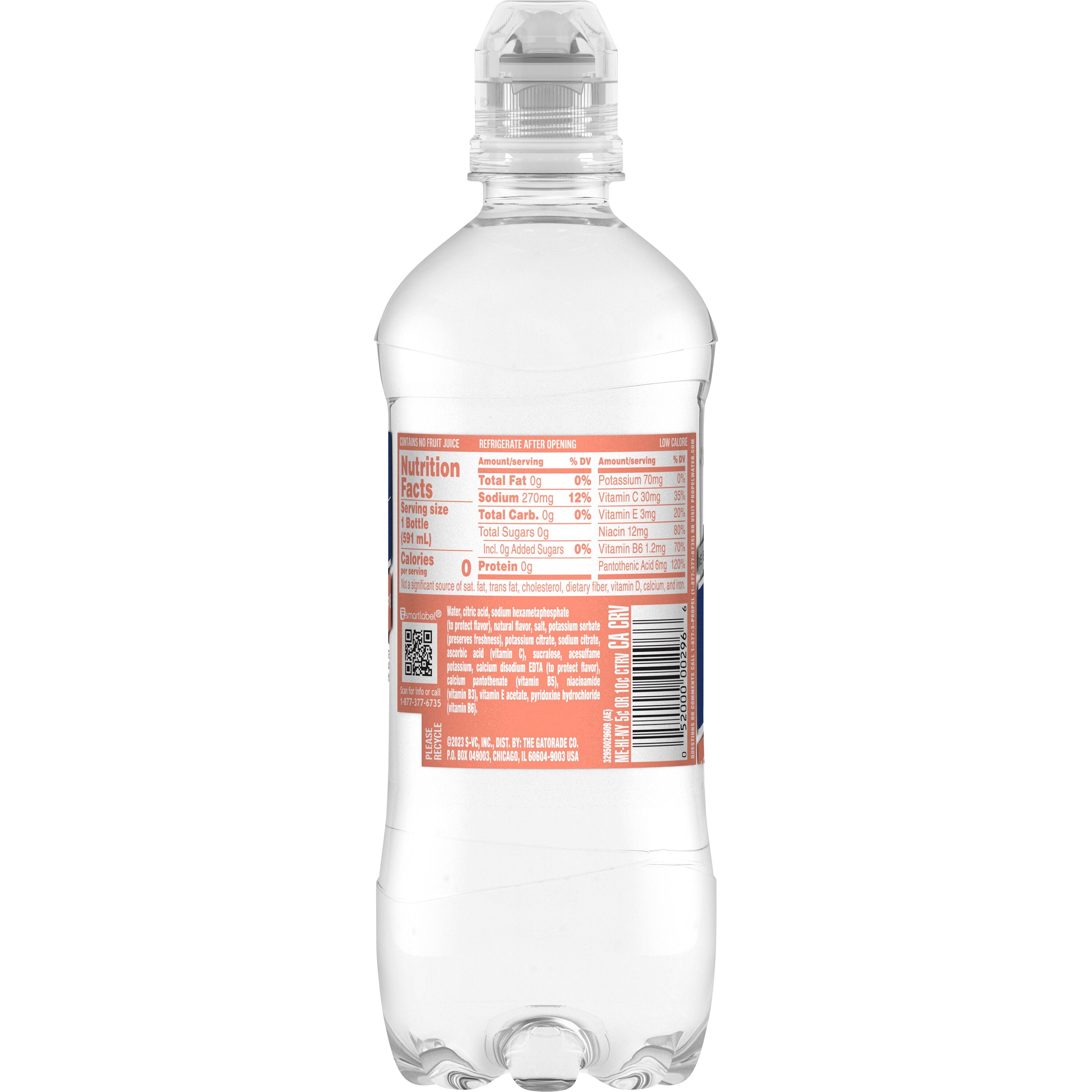 Propel Zero, Peach, 20 fl oz Bottle