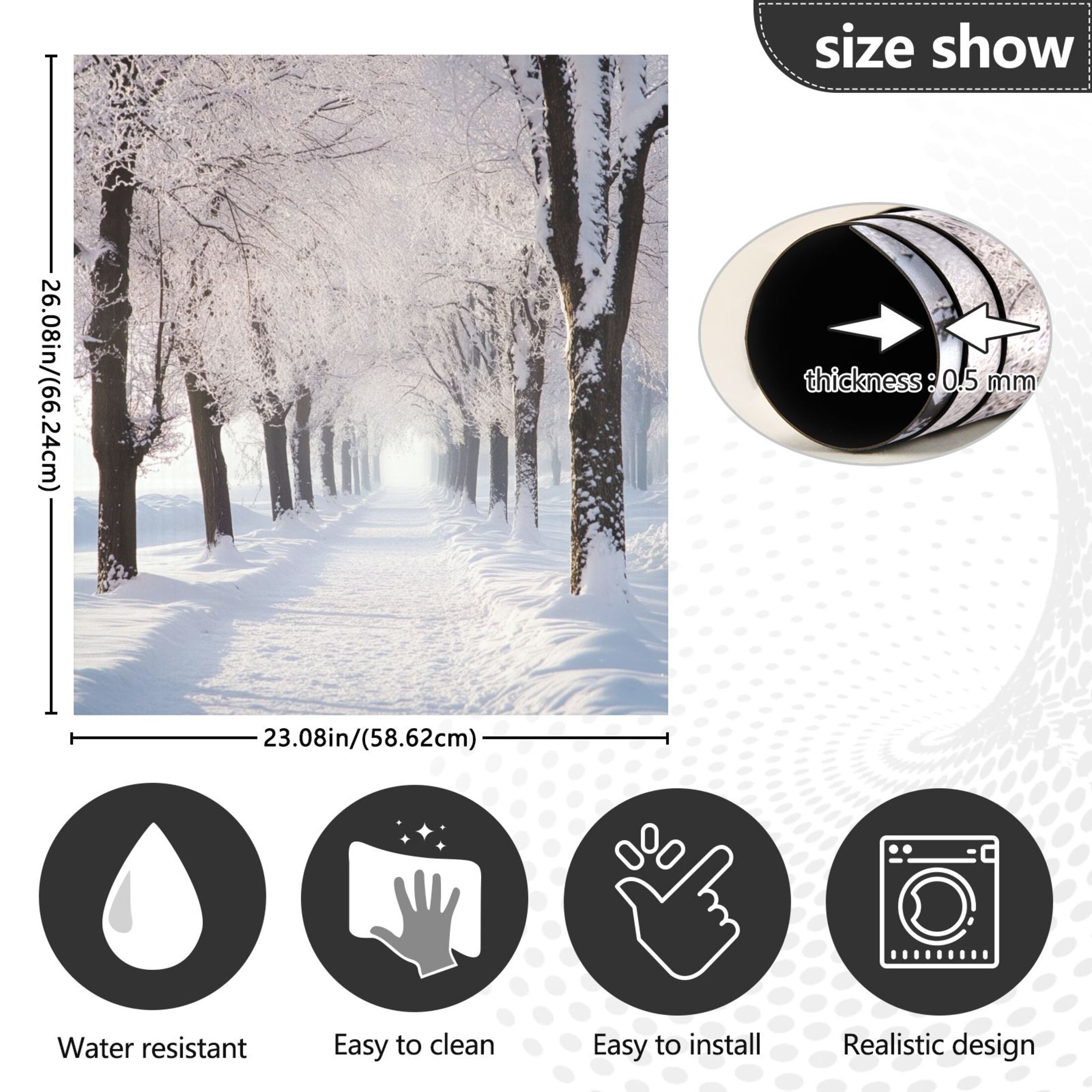 Dishwasher Magnetic Sticker 23x26 Inch Refrigerator Magnetic Sticker Washing Machine Magnetic Sticker Kitchen Panel Magnetic Sticker Home Decor Big Tree in Winter