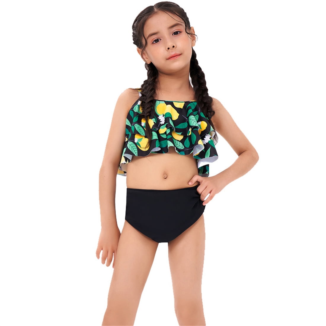 Little Girls Bikinis Swimsuit Sets Two Piece Ruffle Girl Swimwear Top