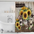 thumbnail image 2 of Farmhouse Sunflowers Shower Curtain, Waterproof Shower Curtains for Bathroom, Western Star Country Bird Pine Cone Washable Fabric Bathtub Curtain Set Bath Decor with 12 Hooks Extra Long 72"x96", 2 of 6