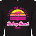 thumbnail image 4 of Inktastic Summer Enjoy the Sunshine Delray Beach Florida in Pink Long Sleeve T-Shirt, 4 of 5
