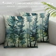 thumbnail image 3 of Leisuo Watercolor Dark Green Tree Pillow Covers Rustic Nature Forest Throw Pillow Cover Winter Christmas Decorative Pillow Cases Farmhouse Square Pillowcase for Outdoor Couch Patio, 3 of 5