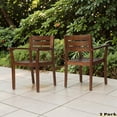 thumbnail image 2 of GZXS 2PCS Dining Armchairs, Outdoor Acacia Wood Patio Chairs with Slatted Design, Weatherproof Seating for Garden, Deck, or Backyard, Dark Brown, 2 of 8