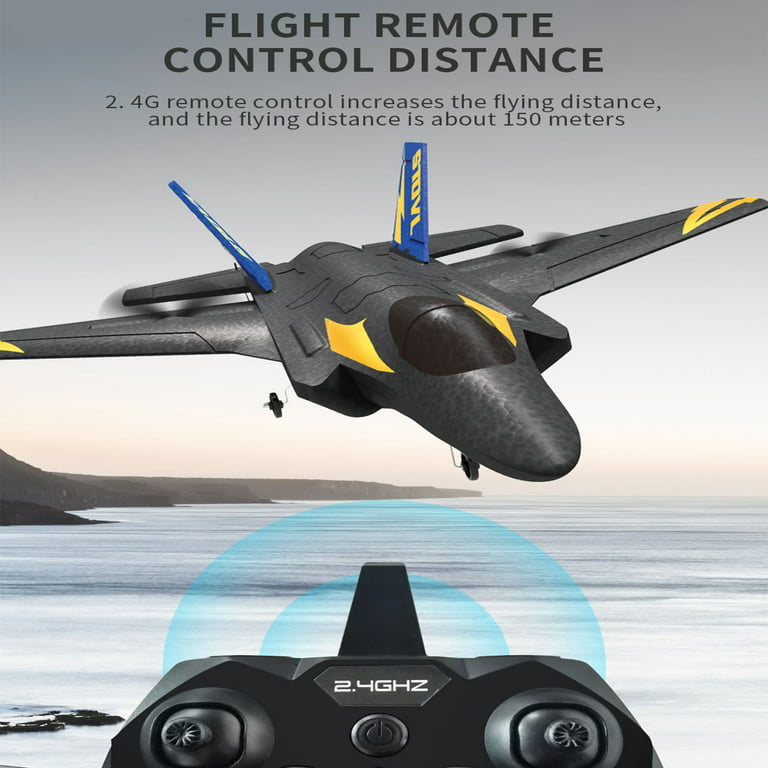 Stealth RC Airplane 2.4Ghz Raptor Toy Plane Adult Kids Remote